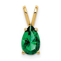 14K Yellow Gold 8x5mm Pear Mount St. Helens Pendant view 1