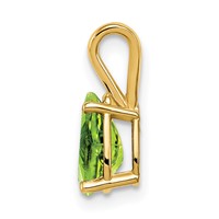 14K Yellow Gold 8x 5mm Pear Peridot Pendant view 2