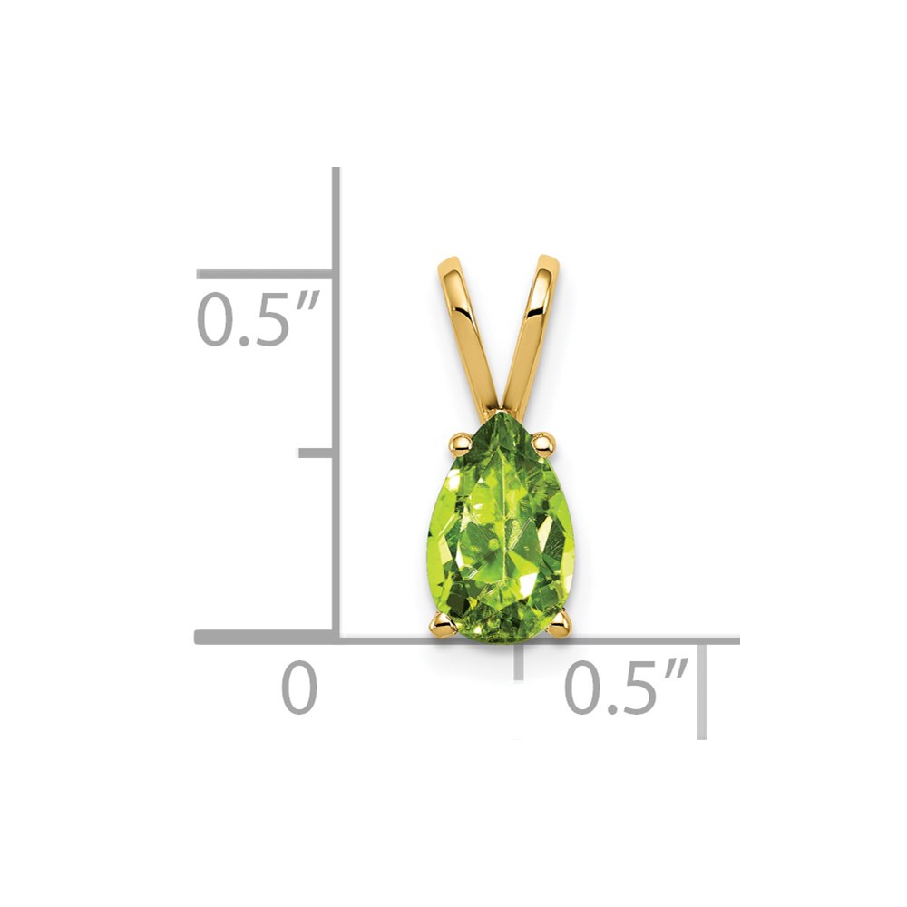 14k 8x5mm Pear Peridot pendant (XP425PE)