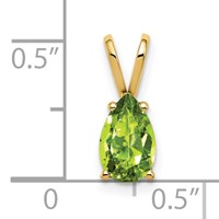 14K Yellow Gold 8x 5mm Pear Peridot Pendant view 3