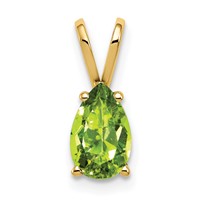 14K Yellow Gold 8x 5mm Pear Peridot Pendant view 1