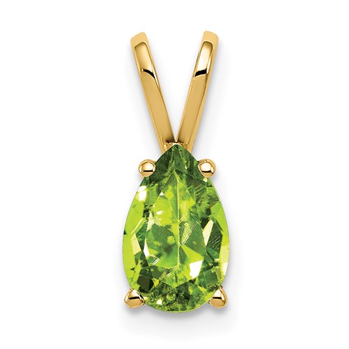 14K Yellow Gold 8x 5mm Pear Peridot Pendant