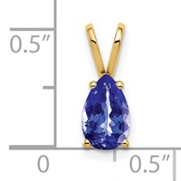 14K 8x5mm Pear Tanzanite Pendant view 2