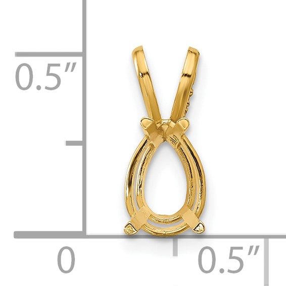 14k 9x6mm Pear Stone Pendant Mounting
