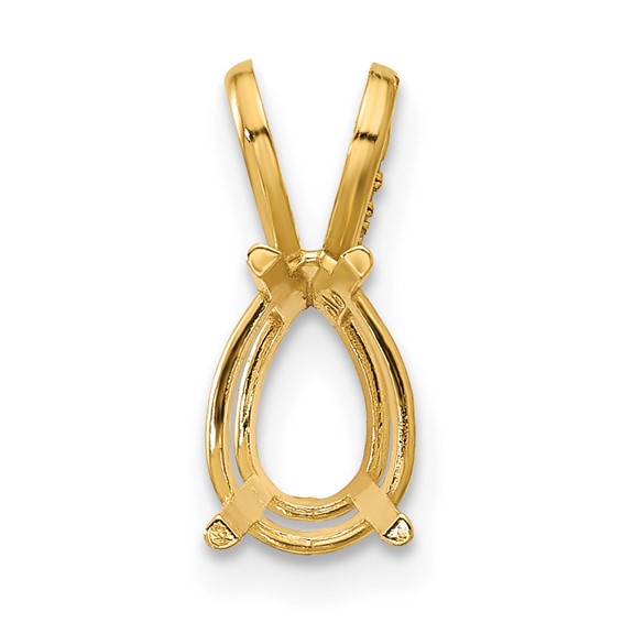 14k 9x6mm Pear Stone Pendant Mounting