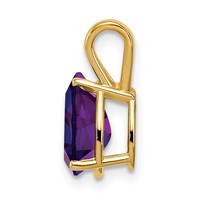 14K Yellow Gold 9x6mm Pear Amethyst Pendant view 2