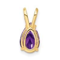 14K Yellow Gold 9x6mm Pear Amethyst Pendant view 3