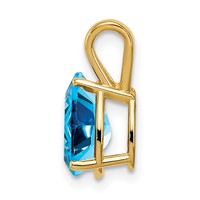 14K Yellow Gold 9x 6mm Pear Blue Topaz Pendant view 2