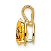 14K Yellow Gold 9x6mm Pear Citrine Pendant view 2