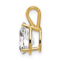 14K Yellow Gold 9x6mm Pear Cubic Zirconia Pendant view 2