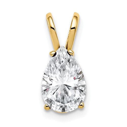 14K Yellow Gold 9x 6mm Pear Cubic Zirconia Pendant
