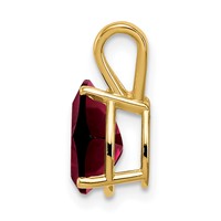 14K Yellow Gold 9x6mm Pear Garnet Pendant view 2