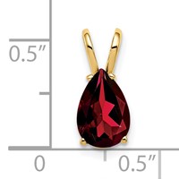 14K Yellow Gold 9x6mm Pear Garnet Pendant view 3