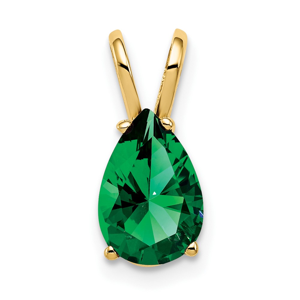 14K Yellow Gold 9x6mm Pear Mount St. Helens Pendant