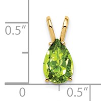 14K Yellow Gold 9x6mm Pear Peridot Pendant view 3