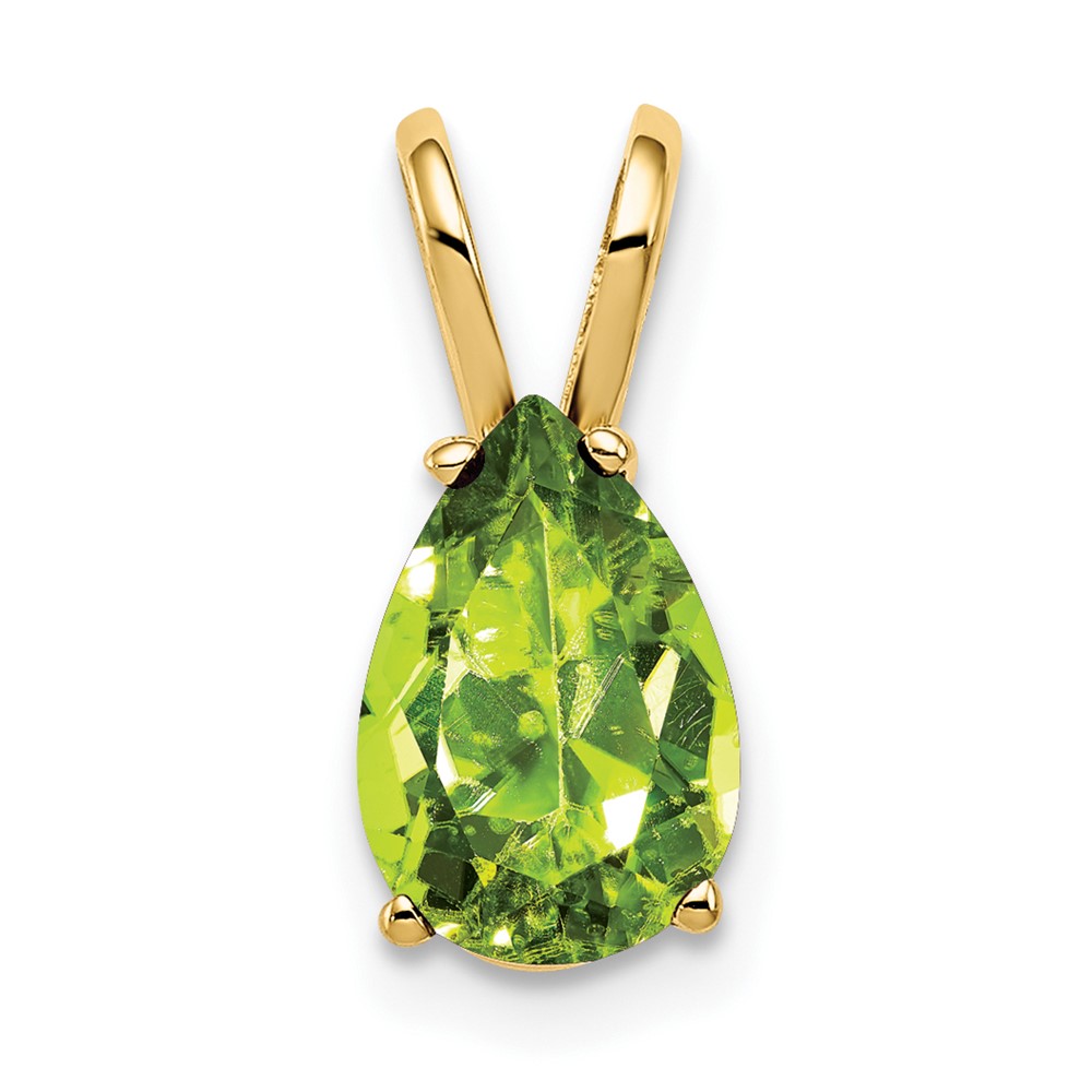 14K Yellow Gold 9x6mm Pear Peridot Pendant