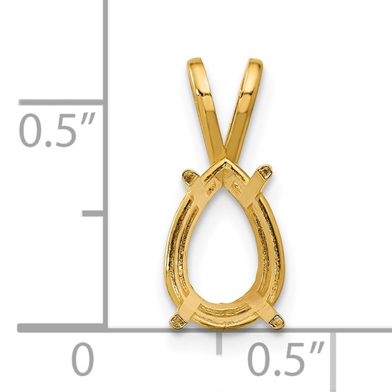 14k 10x7mm Pear Stone Pendant Mounting