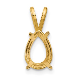 14k 10x7mm Pear Stone Pendant Mounting