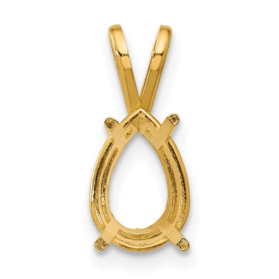 14k 10x7mm Pear Stone Pendant Mounting