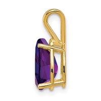14K 10x7mm Pear Amethyst Pendant view 2