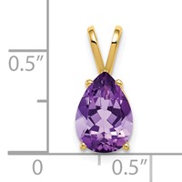 14K 10x7mm Pear Amethyst Pendant view 3