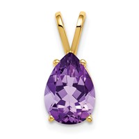 14K 10x7mm Pear Amethyst Pendant view 1