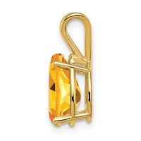 14K Yellow Gold 10x 7mm Pear Citrine Pendant view 2