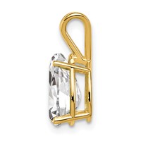 14K Yellow Gold 10x 7mm Pear Cubic Zirconia Pendant view 2