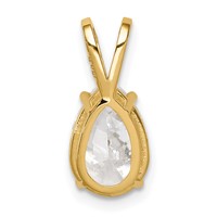 14K Yellow Gold 10x 7mm Pear Cubic Zirconia Pendant view 3