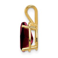 14K Yellow Gold 10x 7mm Pear Garnet Pendant view 2