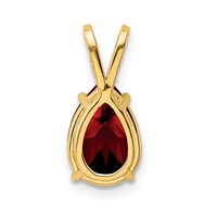 14K Yellow Gold 10x 7mm Pear Garnet Pendant view 3