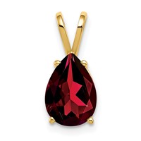 14K Yellow Gold 10x 7mm Pear Garnet Pendant view 1