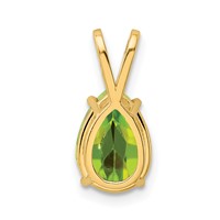 14K Yellow Gold 10x7mm Pear Peridot Pendant view 3