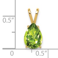 14K Yellow Gold 10x7mm Pear Peridot Pendant view 4