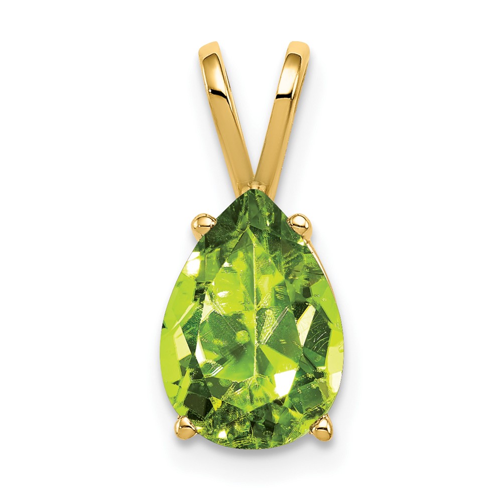 14K Yellow Gold 10x7mm Pear Peridot Pendant
