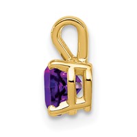 14K 5mm Yellow Gold Heart Amethyst Pendant view 2