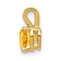 14K 5mm Yellow Gold Heart Citrine Pendant view 2