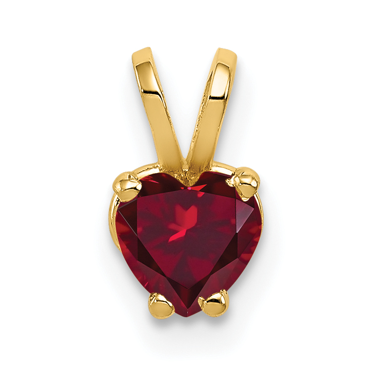 14k 5mm Heart Lab Created Ruby Pendant (XP428CR)