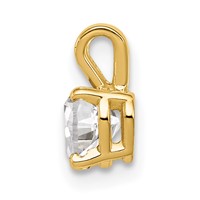 14K 5mm Yellow Gold Heart Cubic Zirconia Pendant view 2