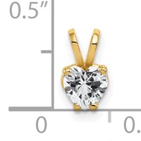 14K 5mm Yellow Gold Heart Cubic Zirconia Pendant view 4