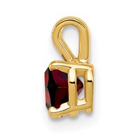 14K 5mm Yellow Gold Heart Garnet Pendant view 2