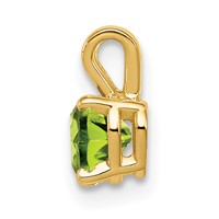 14K 5mm Yellow Gold Heart Peridot Pendant view 2