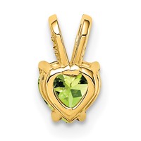 14K 5mm Yellow Gold Heart Peridot Pendant view 3