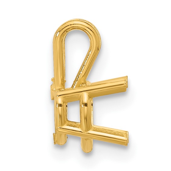 14k 6mm Heart Stone Pendant Mounting