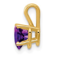 14K 6mm Heart Amethyst Pendant view 2
