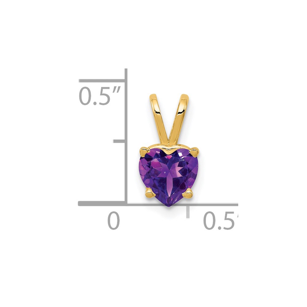 14k 6mm Heart Amethyst pendant (XP429AM)