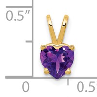14K 6mm Heart Amethyst Pendant view 4
