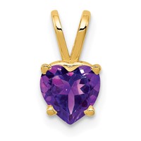 14K 6mm Heart Amethyst Pendant view 1