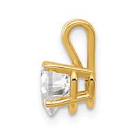 14K 6mm Yellow Gold Heart Cubic Zirconia Pendant view 2