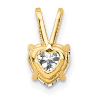 14K 6mm Yellow Gold Heart Cubic Zirconia Pendant view 3